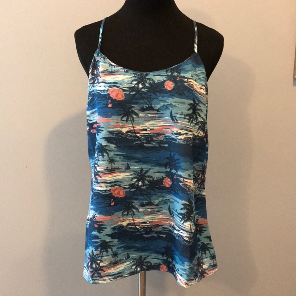 NWT J. Crew Factory Hawaiian print racerback tank